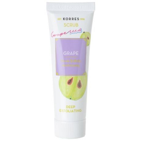 KORRES скраб для лица Grape Deep exfoliating scrub 18 мл