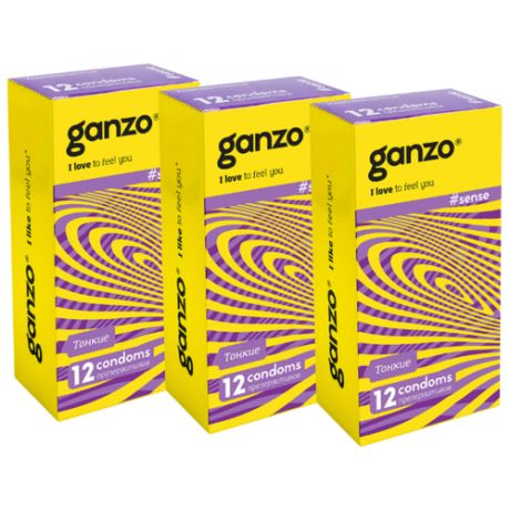 Презервативы Ganzo Sense (3 уп. по 12 шт.)