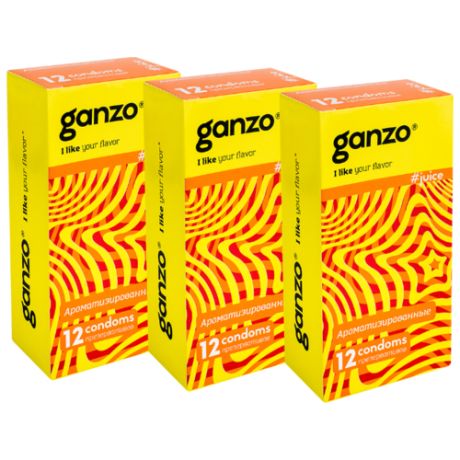 Презервативы Ganzo Juice (3 уп. по 12 шт.)