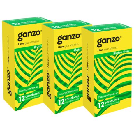 Презервативы Ganzo Ultra Thin (3 уп. по 12 шт.)