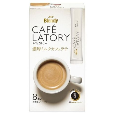 Растворимый кофе AGF Cafe Latory Latte молочный, в стиках (8 шт.)