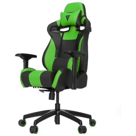 Компьютерное кресло Vertagear S-Line SL4000 игровое, обивка: искусственная кожа, цвет: черный/зеленый