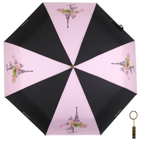 Зонт автомат FLIORAJ Premium Золотой брелок Франция розовый
