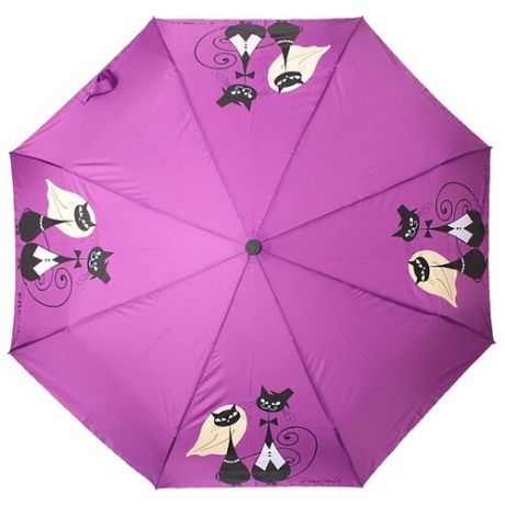 Зонт автомат FLIORAJ Кошки фиолетовый