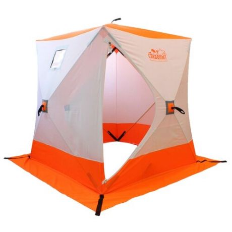 Палатка СЛЕДОПЫТ Куб однослойная 4 2,1х2,1м бело-оранжевый