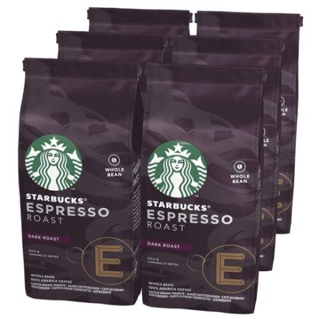 Кофе в зернах Starbucks Dark Espresso Roast 6 шт, арабика, 1.2 кг