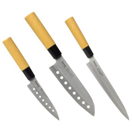 Набор Fissman Katana 3 ножа серебристый/коричневый