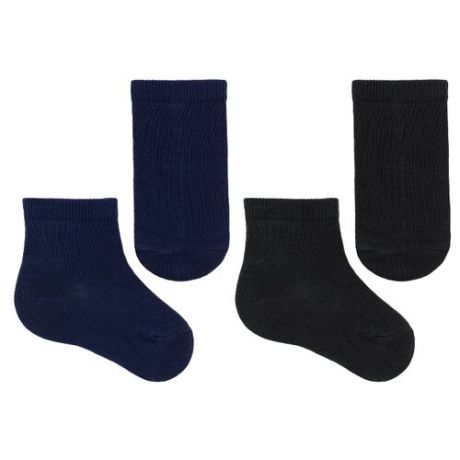 Носки НАШЕ комплект 2 пары размер 22 (20-22), черный/темно-синий