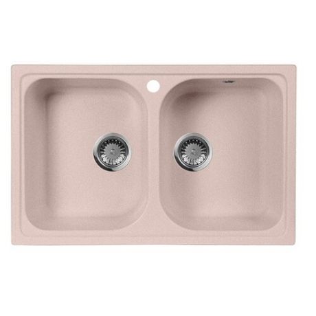 Врезная кухонная мойка 77.5 см А-Гранит M-15 M-15 315 розовый