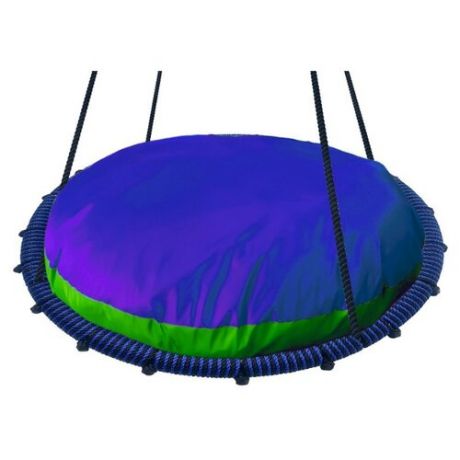 Подушка ЮнитВарм круглая для качелей-гнездо 100 см синий/зеленый