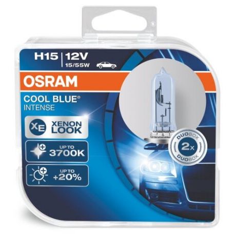 Лампа автомобильная галогенная Osram COOL BLUE INTENSE 64176CBI-HCB H15 12V 55/15W 2 шт.