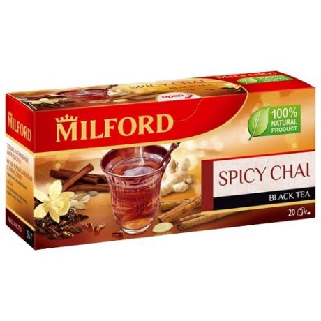 Чай черный Milford Spicy chai в пакетиках, 20 шт.