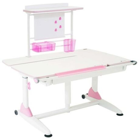 Комплект TCT NANOTEC стол G6+S + надстройка 117x75 см белый/розовый