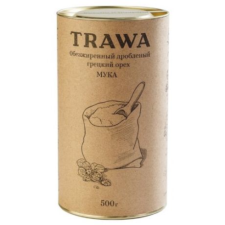 Мука Trawa из обезжиренных дробленых грецких орехов, 0.5 кг