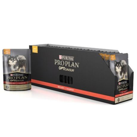 Влажный корм для собак Purina Pro Plan Opti Savour говядина 24шт. х 100г
