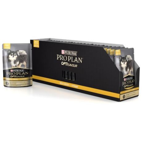 Влажный корм для собак Purina Pro Plan Opti Savour Weight Control курица 24шт. х 100г