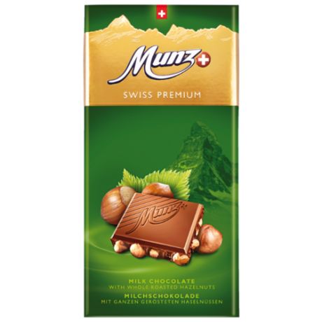 Шоколад Munz молочный с обжаренным фундуком, 100 г