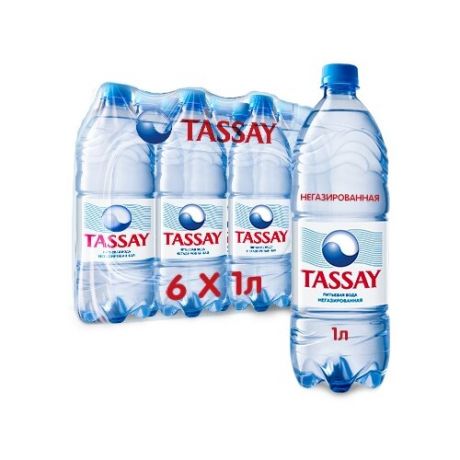 Вода питьевая TASSAY негазированная, ПЭТ, 6 шт. по 1 л