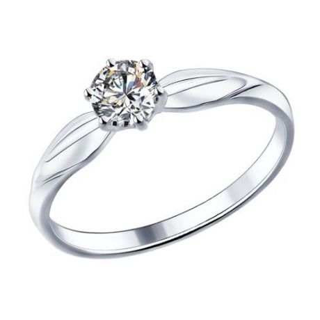 SOKOLOV Помолвочное кольцо из серебра с фианитом 89010016, размер 15.5