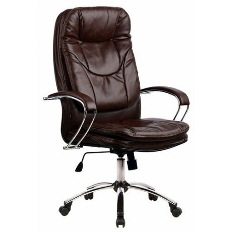 Компьютерное кресло Метта LK-11 Ch для руководителя, обивка: натуральная кожа, цвет: 723-коричневый