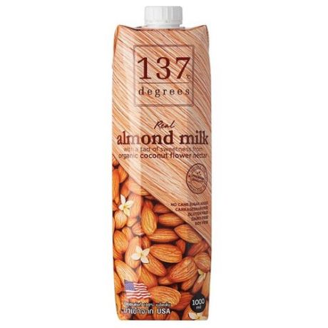 Миндальный напиток 137 Degrees Almond Milk with coconut flower nectar 1 л