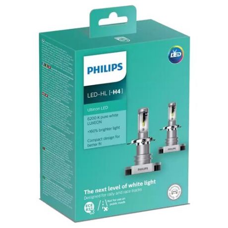 Лампа автомобильная светодиодная Philips Ultinon LED 11342ULWX2 H4 P43t-38 2 шт.