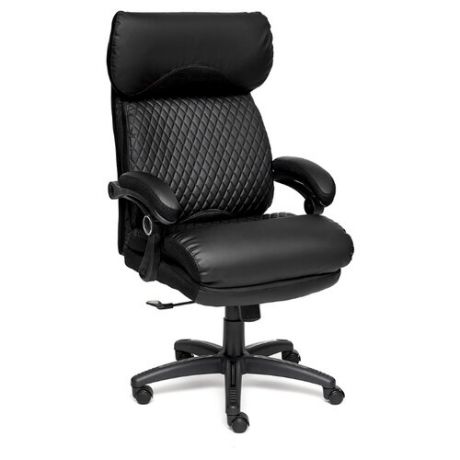 Компьютерное кресло TetChair Chief для руководителя, обивка: текстиль/искусственная кожа, цвет: черный/черный/черный