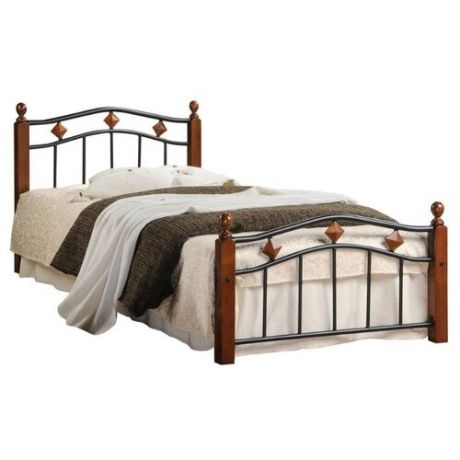 Кровать TetChair AT-126 односпальная, спальное место (ДхШ): 200х90 см, каркас: массив дерева, цвет: коричневый/черный