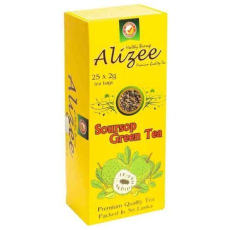 Чай зеленый Alizee Soursop в пакетиках, 25 шт.
