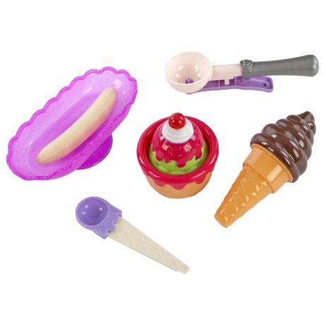 Набор продуктов с посудой Mary Poppins Кафе-мороженое 453051 фиолетовый/красный