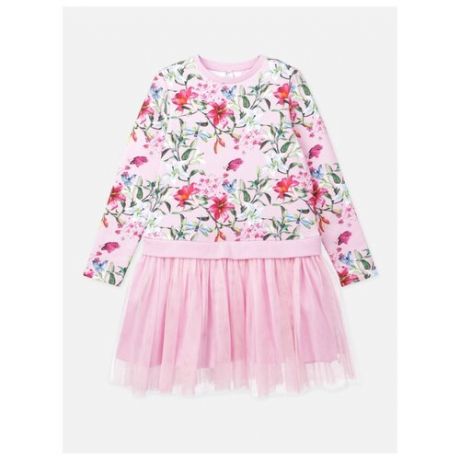 Платье playToday размер 140, светло-розовый