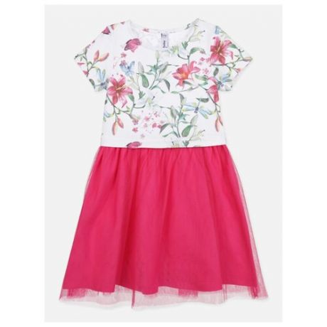 Платье playToday размер 110, розовый/белый