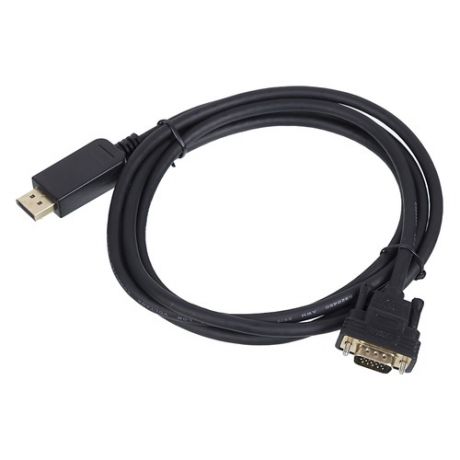 Кабель 1.1v, DisplayPort (m) - VGA (m), GOLD , 2м, черный