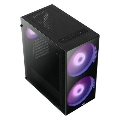 Корпус ATX AEROCOOL Python-G-BK-v1, Midi-Tower, без БП, черный