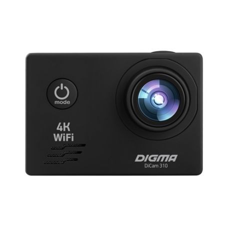 Экшн-камера DIGMA DiCam 310 4K, WiFi, черный [dc310]