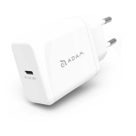 Сетевое зарядное устройство Adam Elements Omnia F1, USB type-C, 8-pin Lightning (Apple), 3A, белый