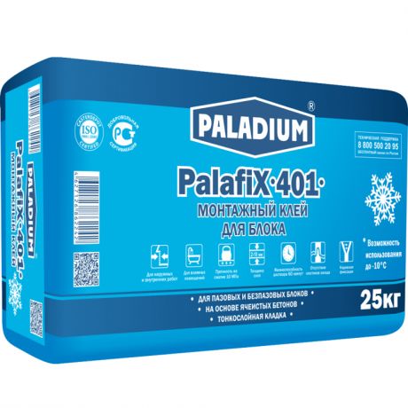 Клей монтажный Paladium PalafiX-401 зима для блока 25 кг