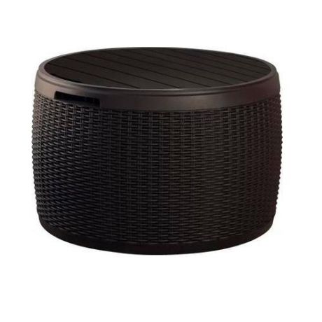 Стол-сундук из пластика Keter Circa Storage Rattan Table 132 л коричневый