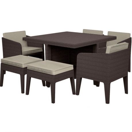 Комплект мебели Keter Columbia set 7 pcs коричневый - теплый светло-коричневый