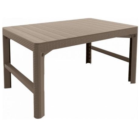 Стол пластиковый Keter Lyon rattan table с регулируемой высотой столешницы капучино