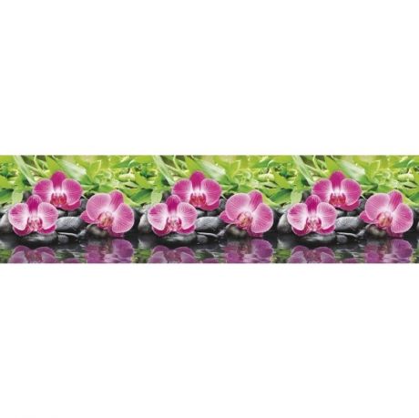 Фартук кухонный Требити Розовые орхидеи пластиковый 3000х600х1,5 мм
