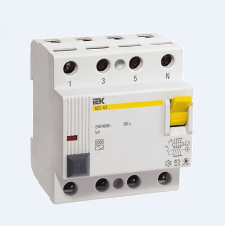 Автоматический выключатель дифференциального тока IEK ВД1-63 4P 32А 30мА