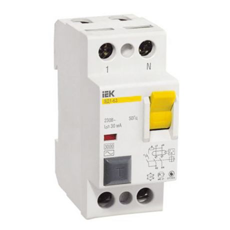 Автоматический выключатель дифференциального тока IEK ВД1-63 2P 50А 30мА