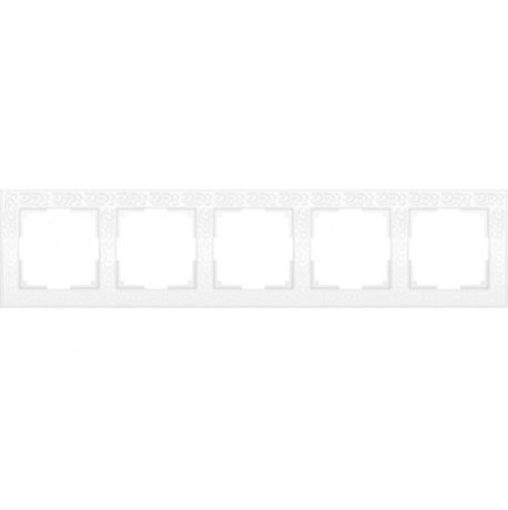 Рамка пятиместная Werkel Flock WL05-Frame-05-white белая