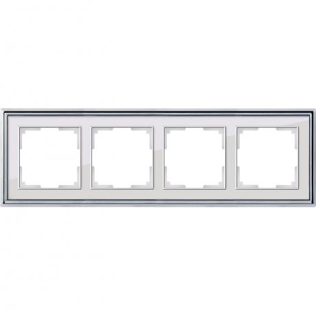 Рамка четырехместная Werkel Palacio WL17-Frame-04 хром/белый