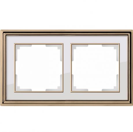 Рамка двухместная Werkel Palacio WL17-Frame-02 золото/белый