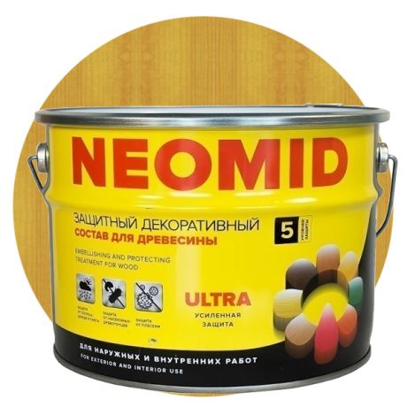 Пропитка для древесины Neomid Bio Color Ultra Калужница 9 л