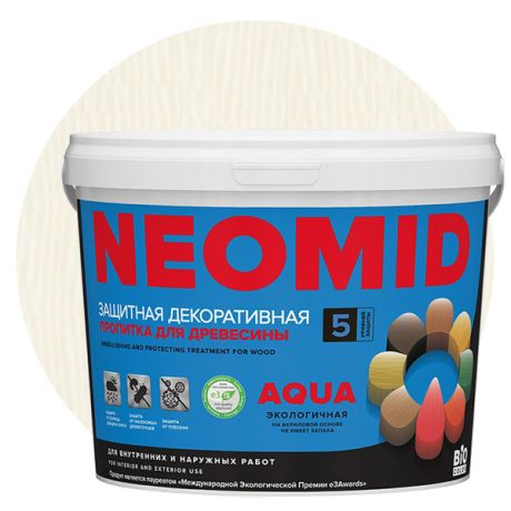 Пропитка для древесины Neomid Bio Color Aqua белая 2,3 л