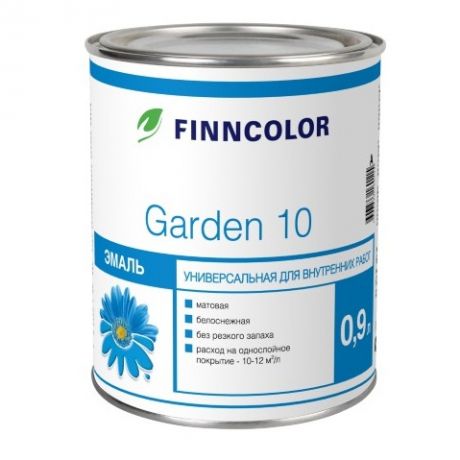 Эмаль алкидная Finncolor Garden 10 матовая база С 0,9 л