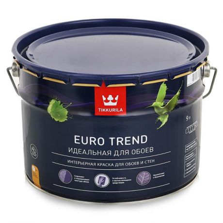 Краска для обоев и стен Tikkurila Euro Trend основа С 9 л